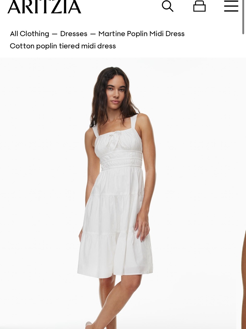 Sunday Best White Tiered Midi Dress with Smocked Waist